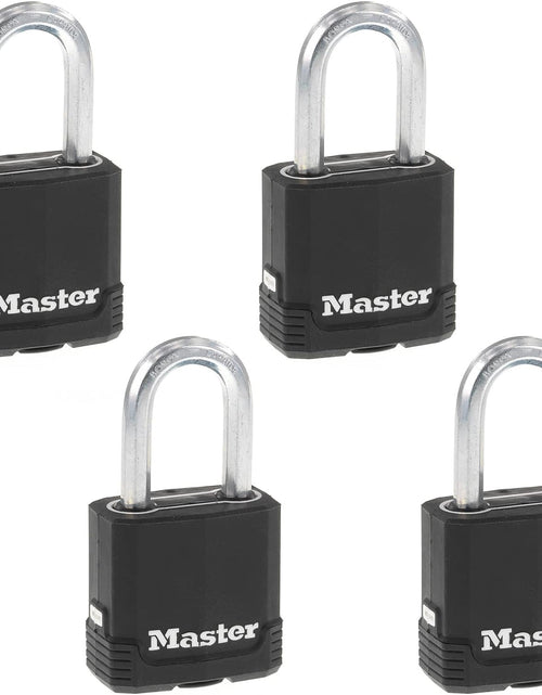 Load image into Gallery viewer, M115XQLF Magnum Heavy Duty Outdoor Padlock with Key, 4 Pack Keyed-Alike
