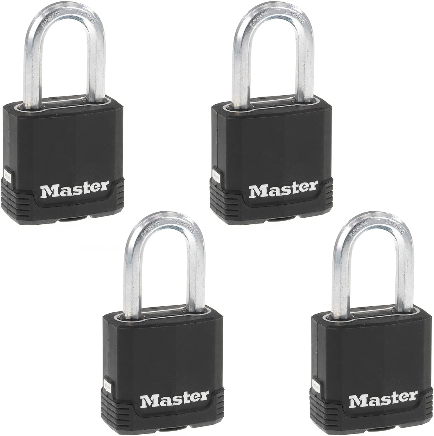 M115XQLF Magnum Heavy Duty Outdoor Padlock with Key, 4 Pack Keyed-Alike