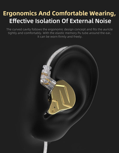 Load image into Gallery viewer, KZ ZSN Pro X in Ear Buds Earphones  Hybrid Dynamic Driver Balanced Armature Earbuds Headphones Dual Driver 1DD 1BA Deep Bass Stereo Sound Ergonomic Comfortable Earphones(Without Mic, Golden)
