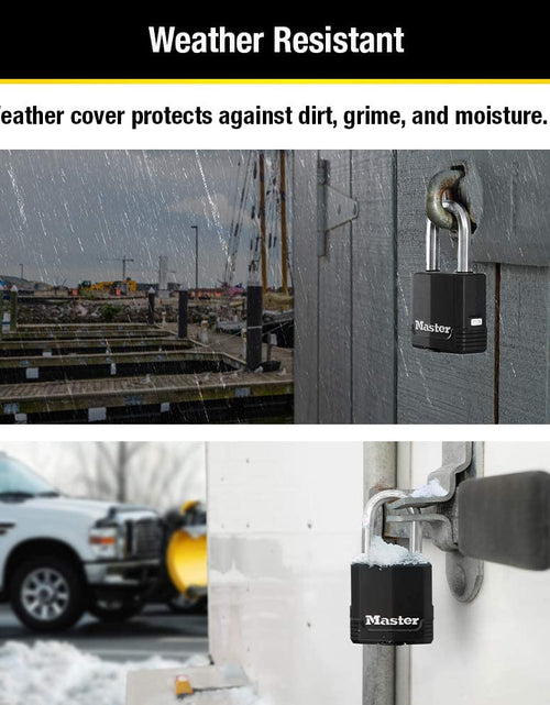 Load image into Gallery viewer, M115XQLF Magnum Heavy Duty Outdoor Padlock with Key, 4 Pack Keyed-Alike
